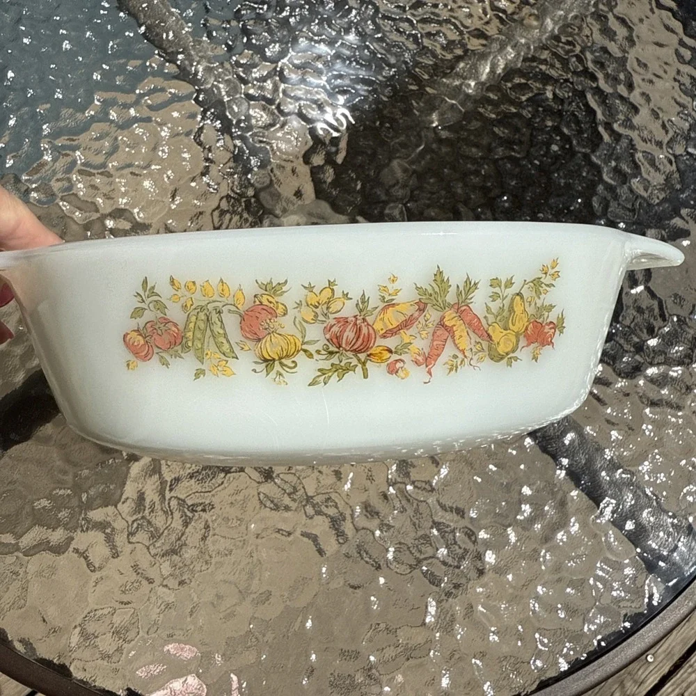 Anchor Hocking‎ Fire King LE BON POTAGER - HARVEST VEGETABLE Casserole Dish #436